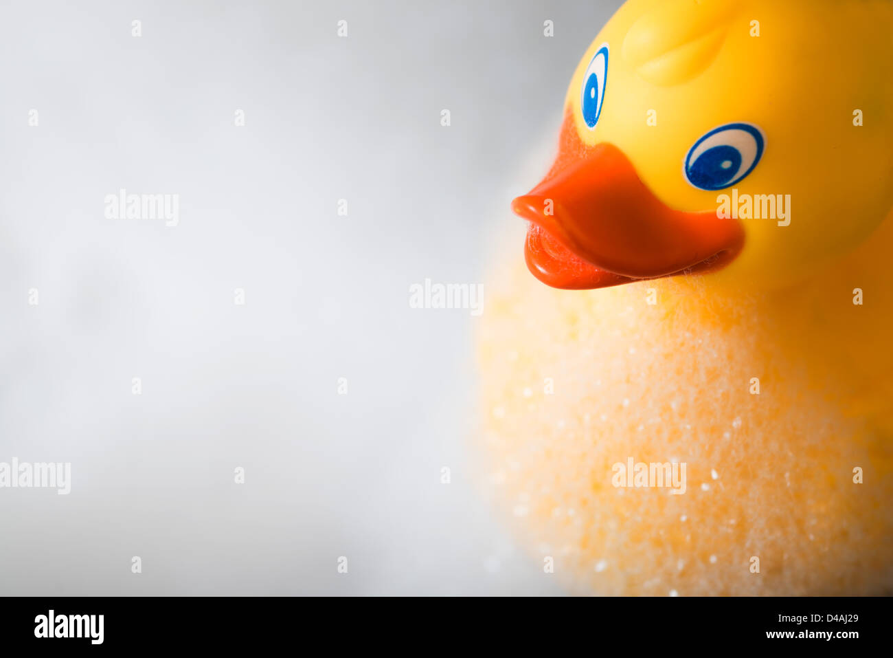 Yellow rubber duck in a bath surrounded by bubbles Stock Photo - Alamy