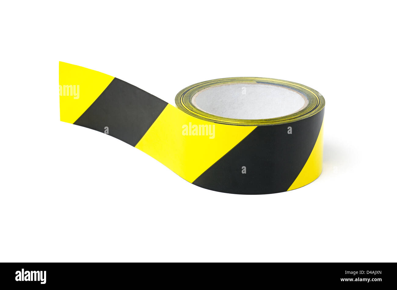 Roll of yellow and black caution tape Stock Photo Alamy
