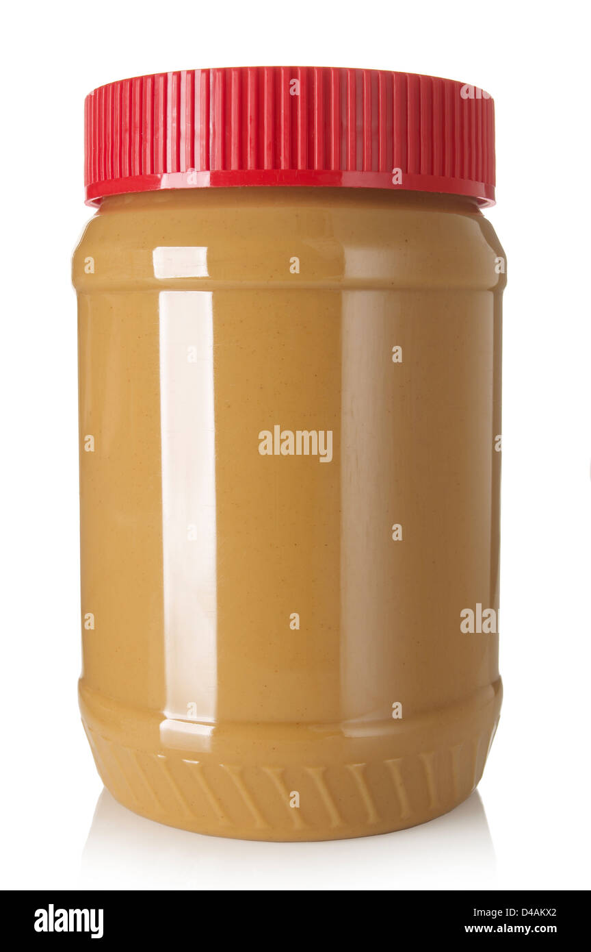 Jar of peanut butter Stock Photo