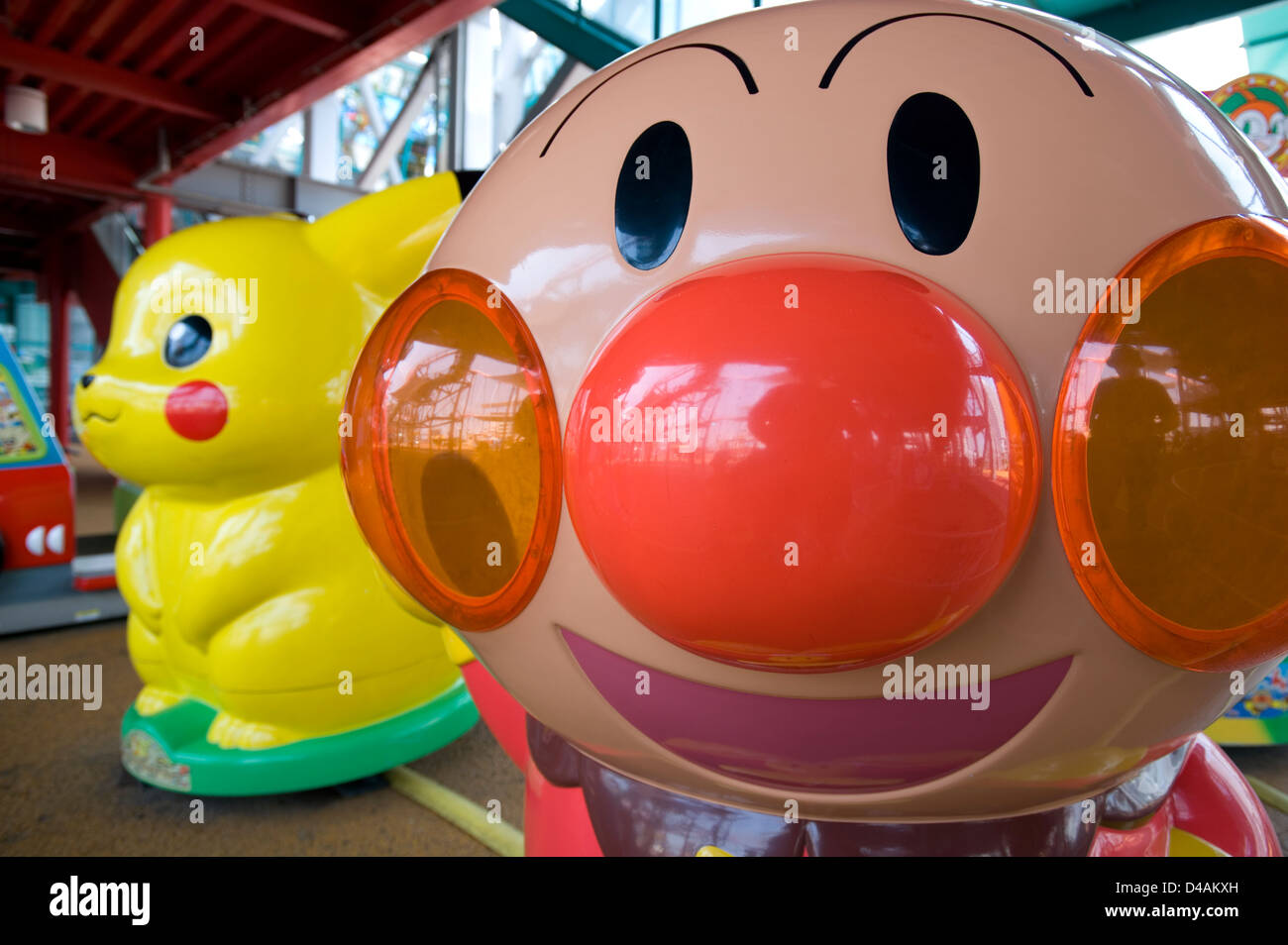 Wildly famous Anpanman and Pikachu animation characters of Japanese pop culture. Stock Photo