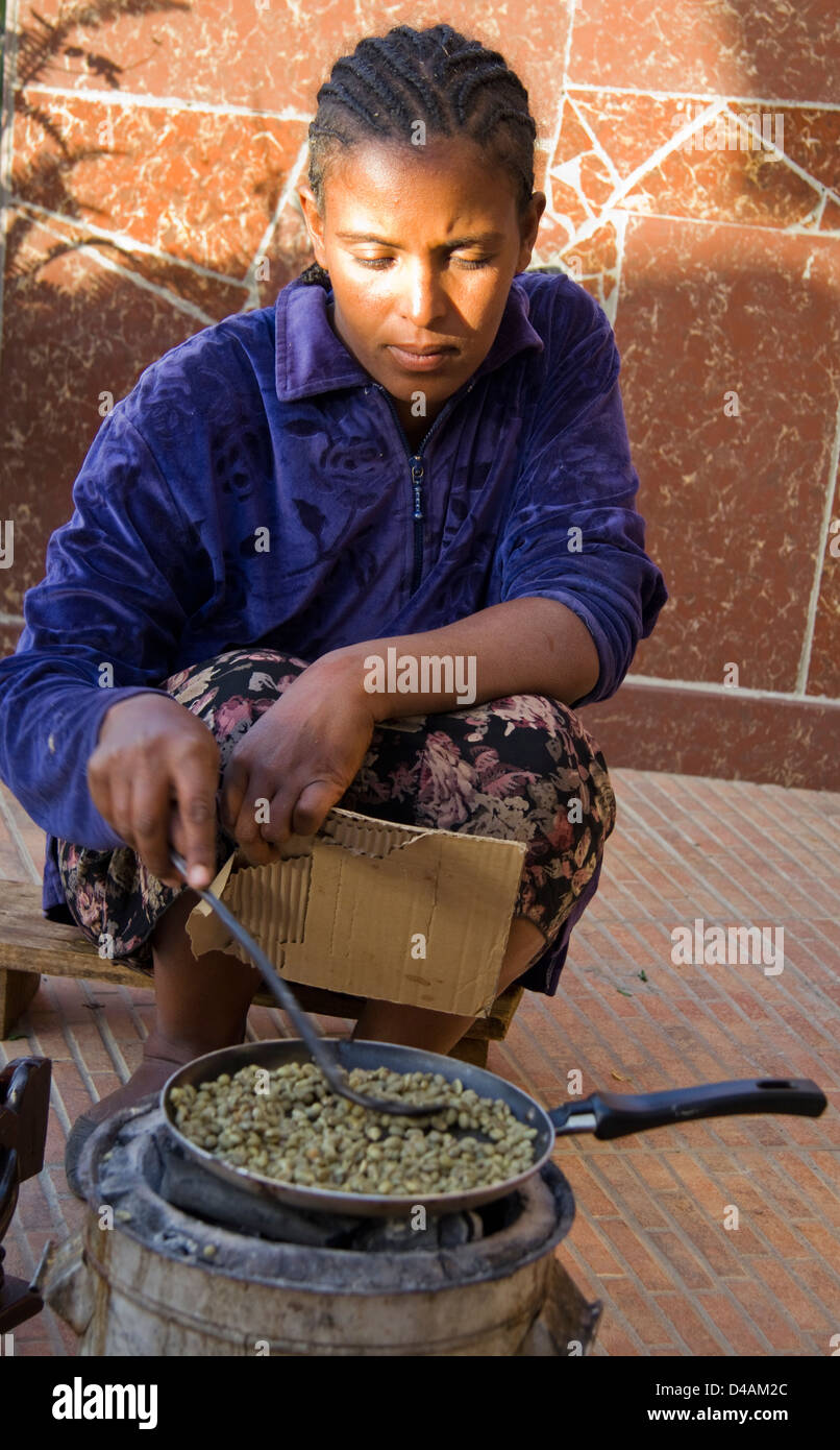 Traditional coffee making, Ethiopia, Africa Stock Photo Alamy
