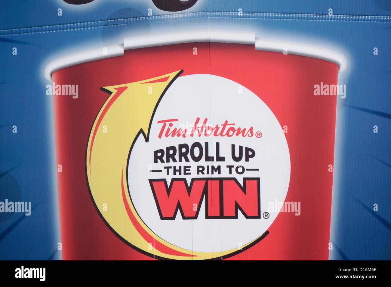 Tim Hortons Roll Up The Rim To Win, Close up of poster Stock Photo