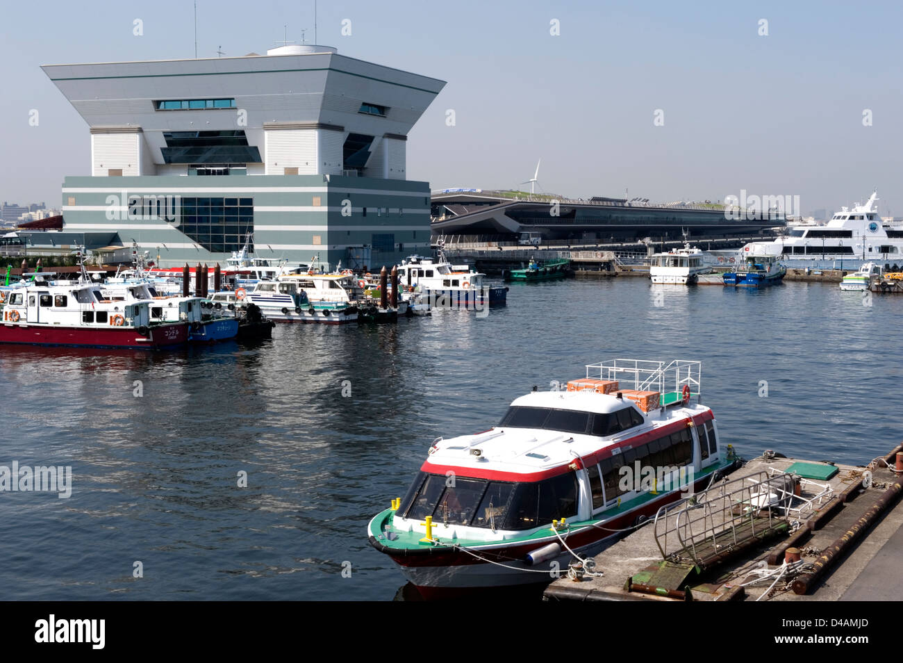 International Passenger Terminal building at Osanbashi Pier on the waterfront of Yokohama Bay, Japan Stock Photo