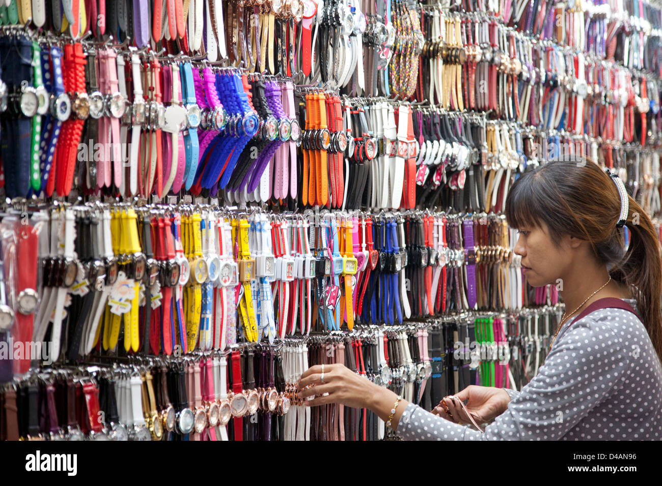 Bangkok Thailand watch shop in Chinatown Stock Photo Alamy