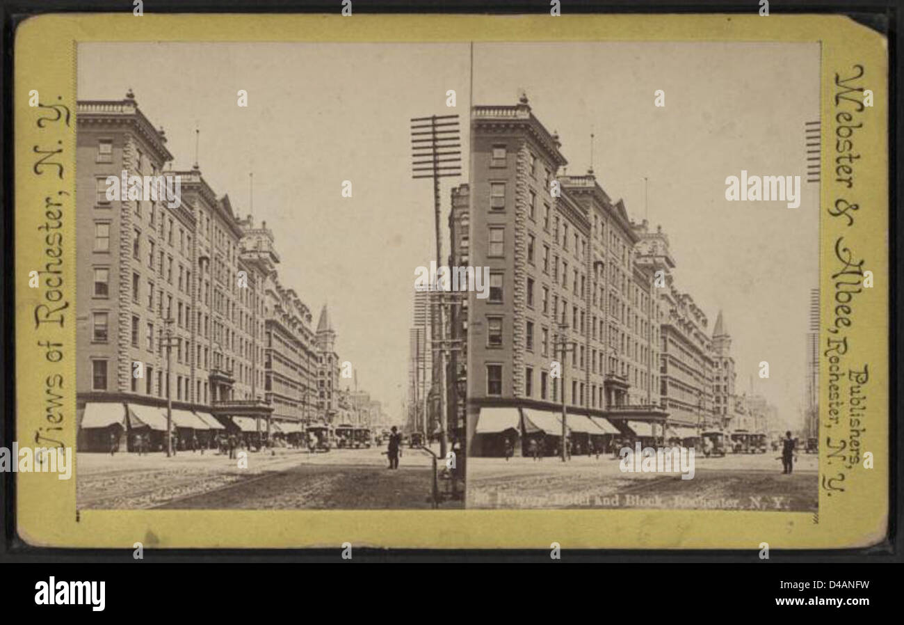 Powers' Hotel and Block in Rochester, New York, captured in 1882 ...