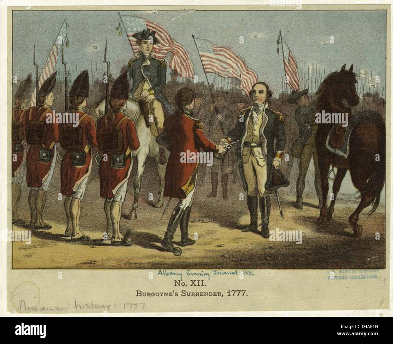 Burgoyne's surrender, 1777. Stock Photo