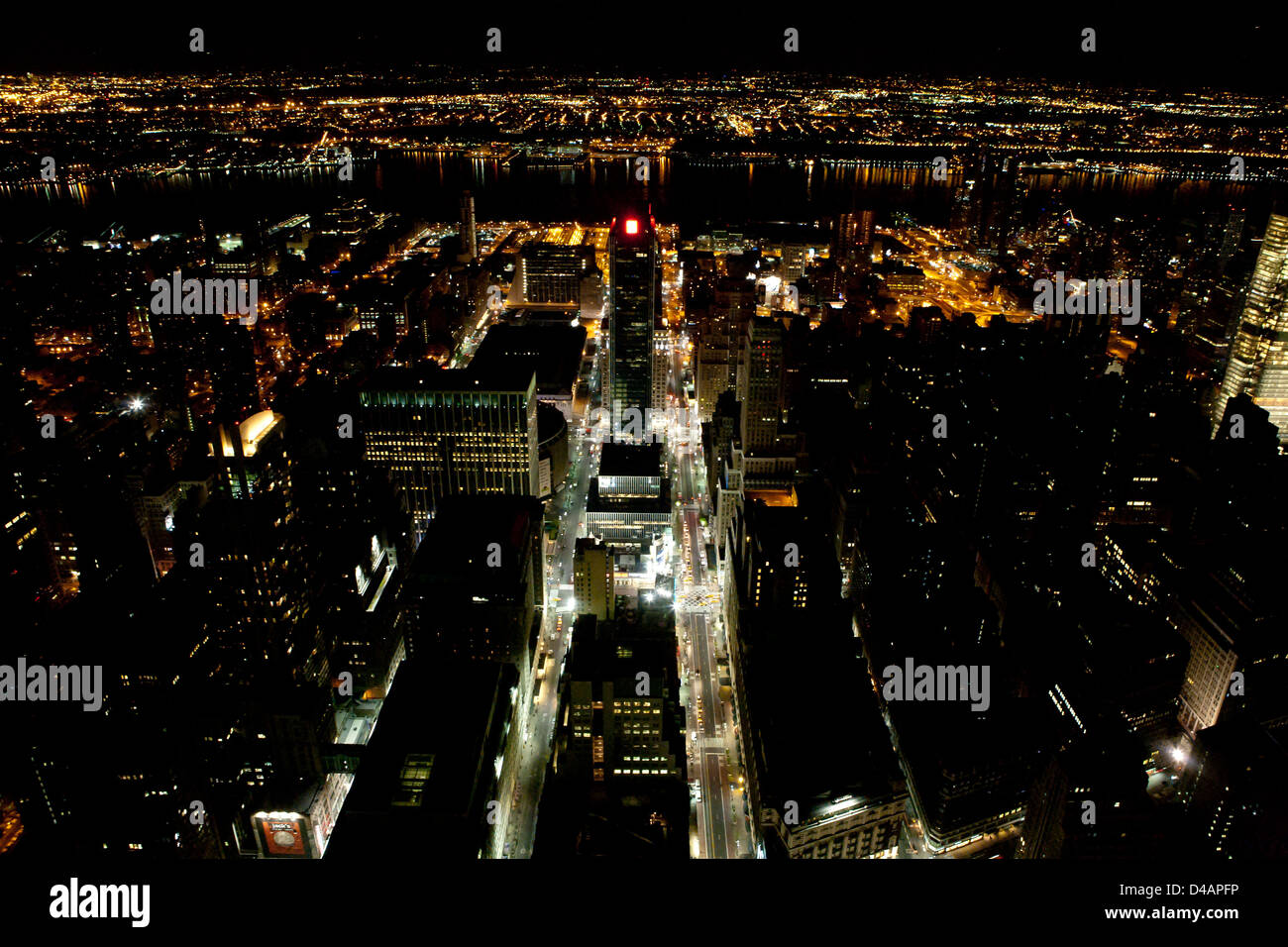 New York city light aerial view Stock Photo Alamy