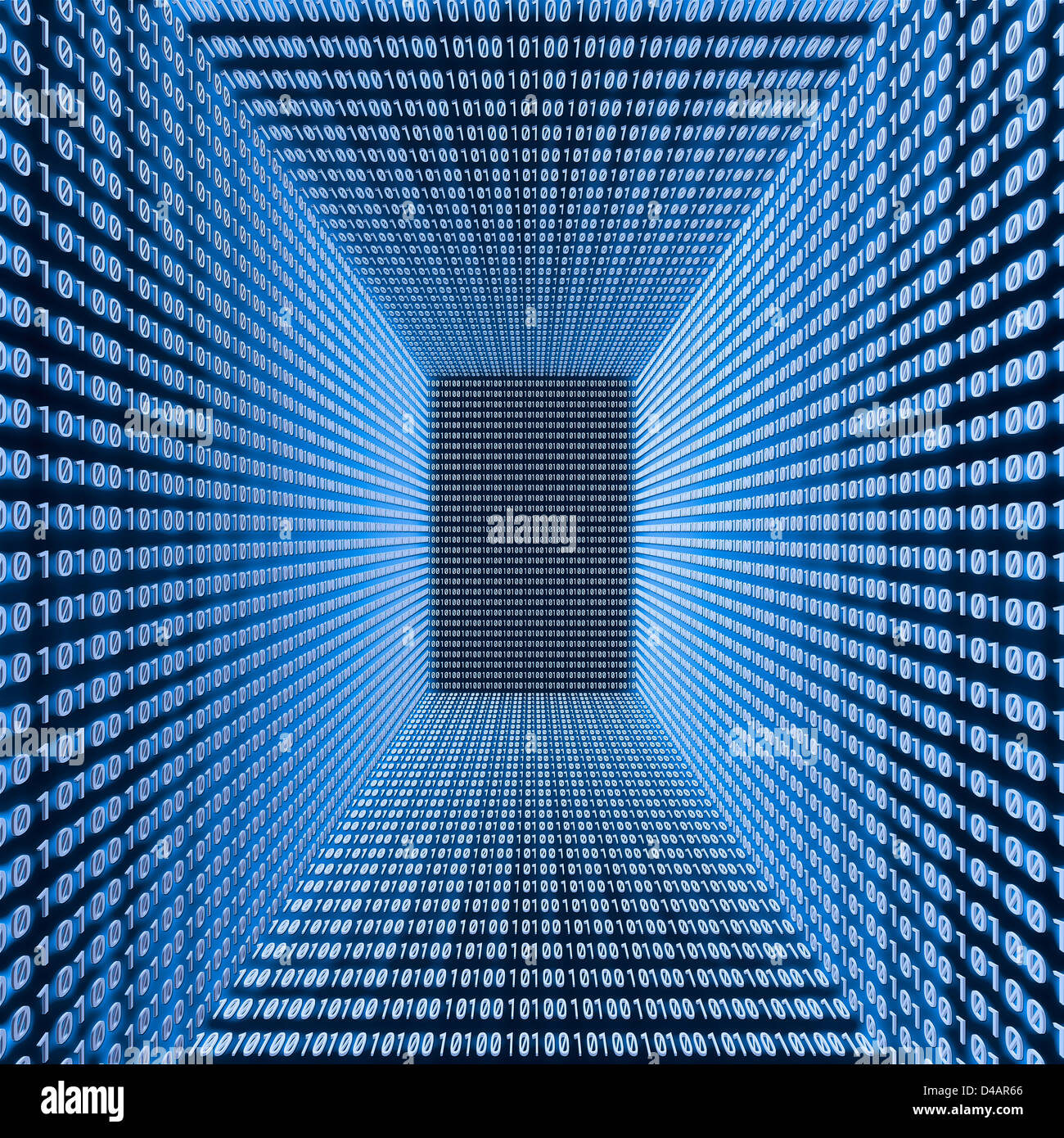 Blue glowing room - walls covered with digits Stock Photo - Alamy