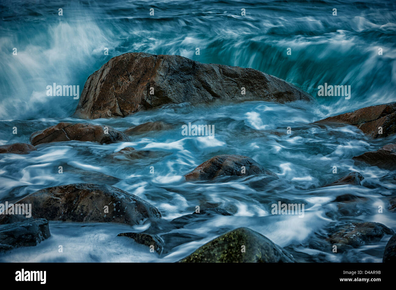 Motion of the ocean - waves breaking on rocks in Sitka Sound, Alaska ...