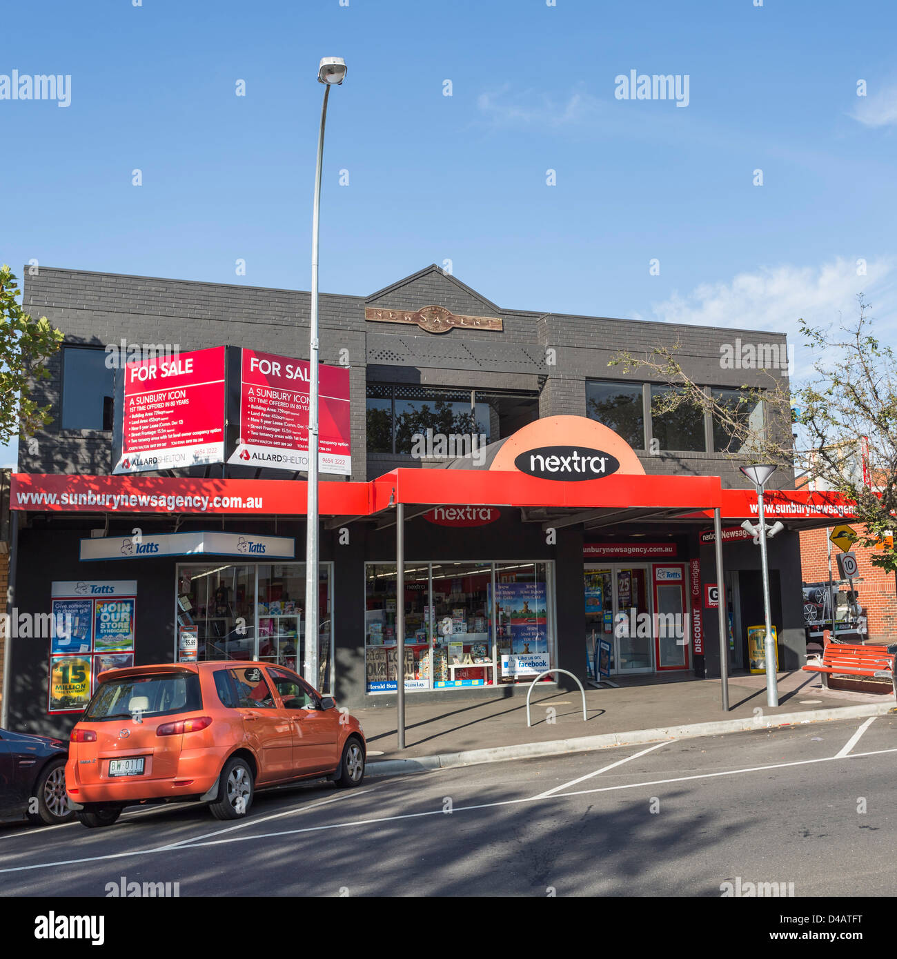 Modern newsagent's shop in Australian suburban shopping strip Stock Photo
