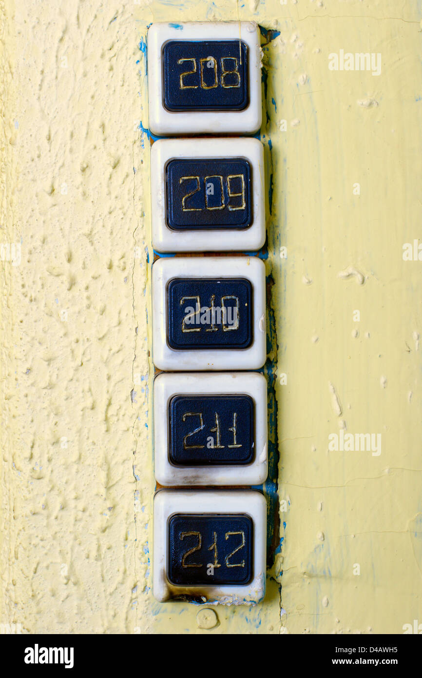 square antique doorbell button Stock Photo Alamy