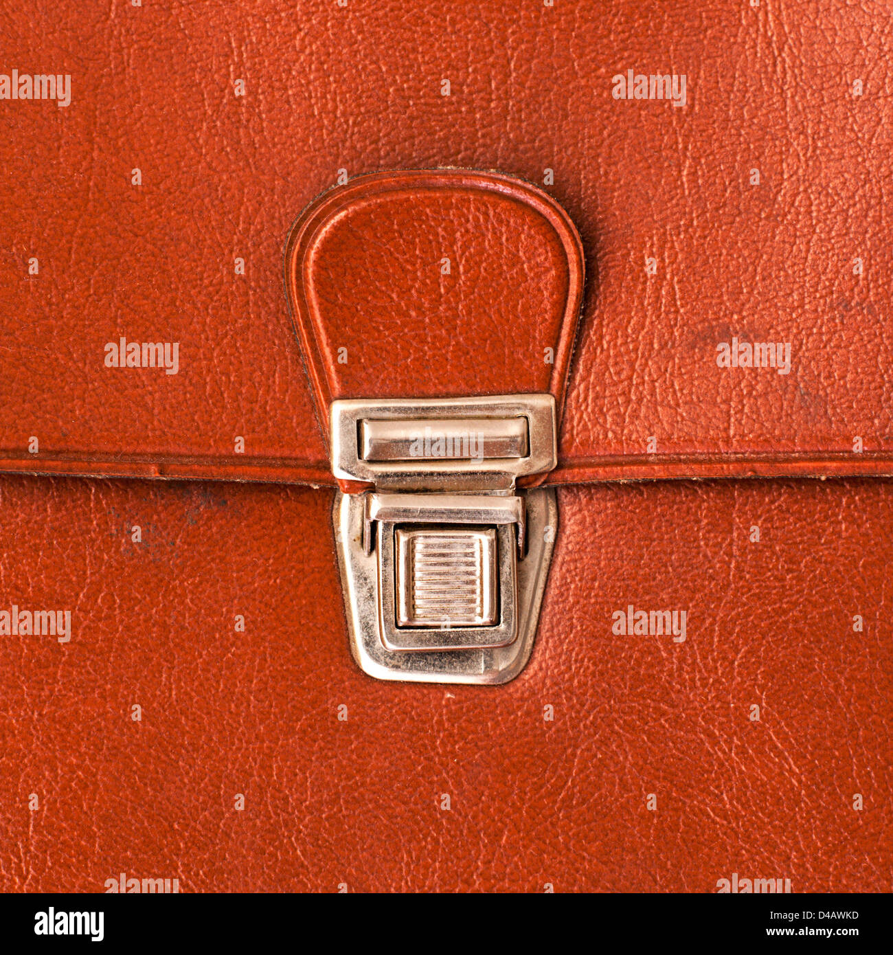 metal lock old red leather briefcase Stock Photo Alamy
