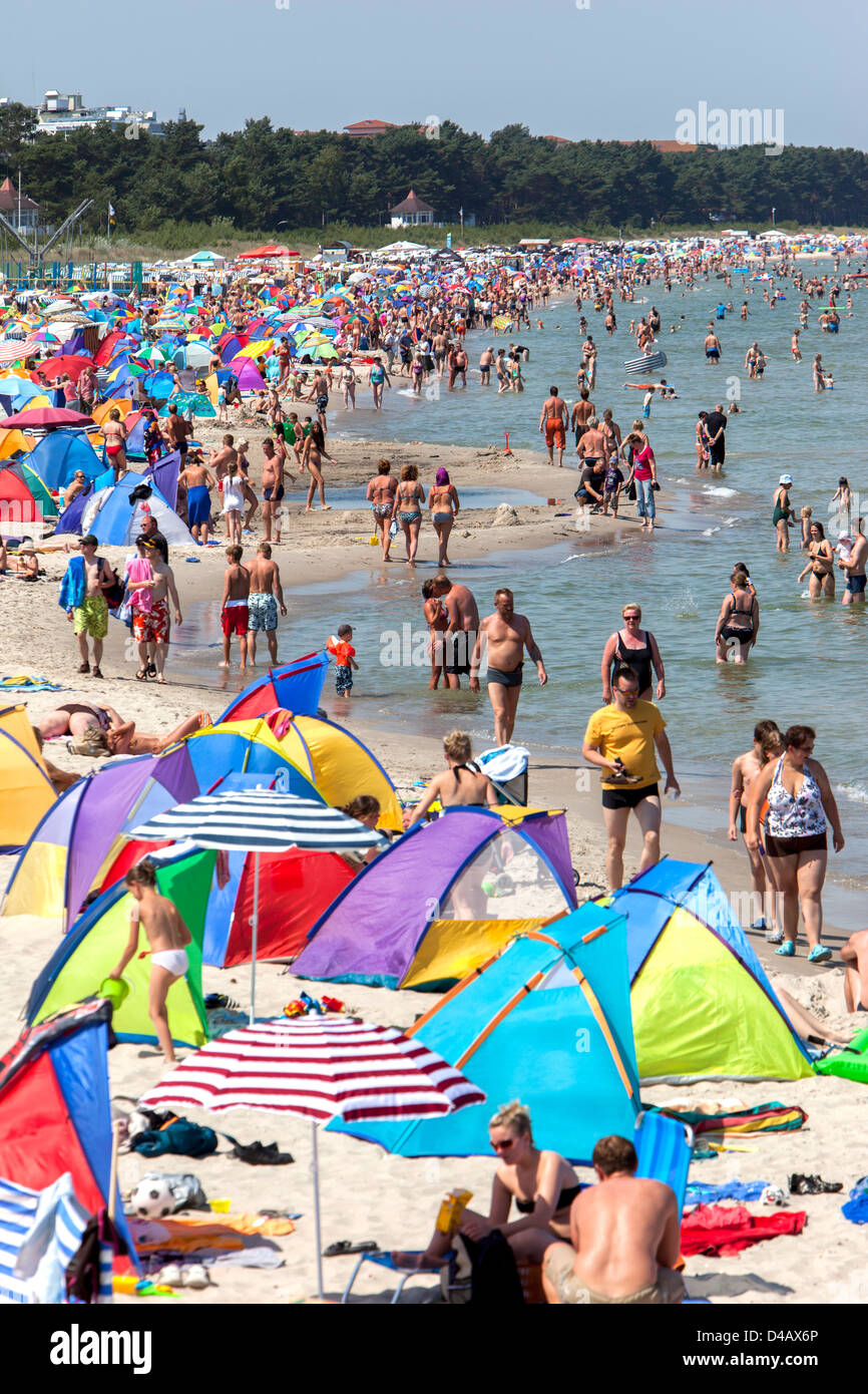 Holiday on the beach at Rygen, Germany Stock Photo