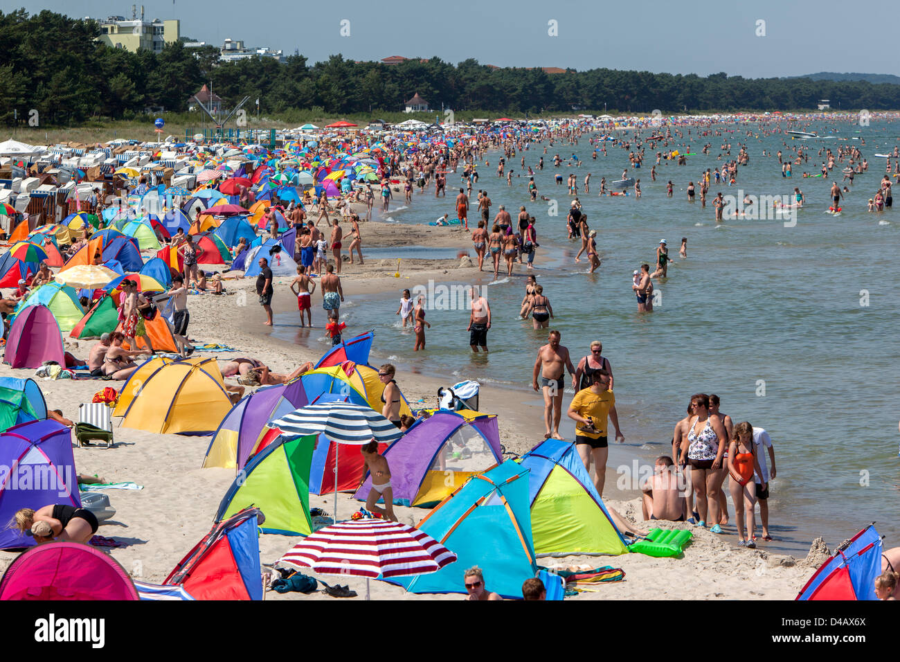 Holiday on the beach at Rygen, Germany Stock Photo