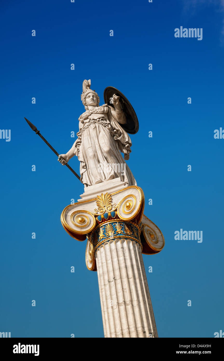 Statue of Athena goddess of knowledge, Athens, Greece Stock Photo Alamy