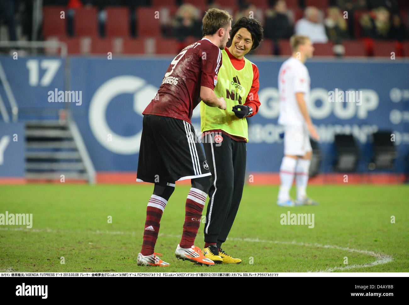 L R Tomas Pekhart Mu Kanazaki Nurnberg March 8 13 Football Soccer Tomas Pekhart And Mu Kanazaki Of Nuernberg After The Bundesliga Match Between Fc Augsburg 1 2 1 Fc Nuernberg