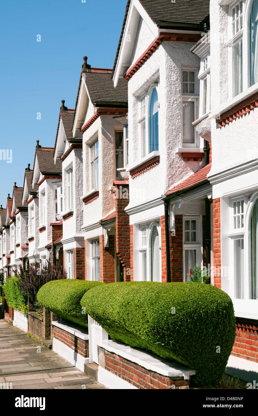 Row of Typical English Terraced Houses at London. Stock Photo