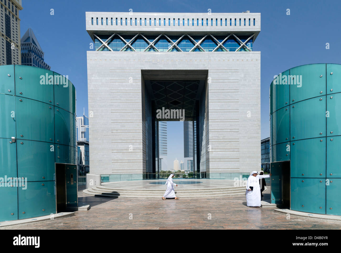 The Gate building in DIFC or Dubai International Financial Center in Dubai United Arab Emirates UAE Middle East Stock Photo