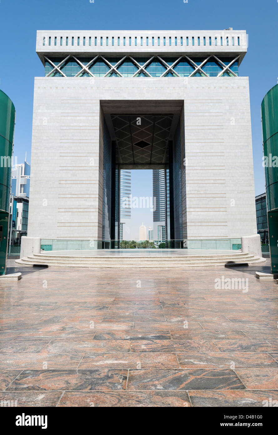 The Gate building in DIFC or Dubai International Financial Center in Dubai United Arab Emirates UAE Middle East Stock Photo