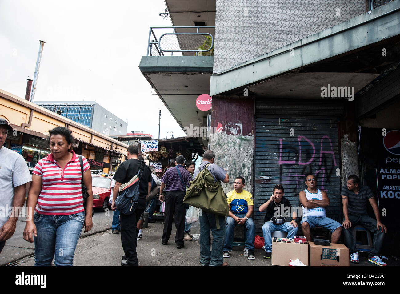 Central Market San Jose Costa Rica , wheelers and dealers Stock Photo