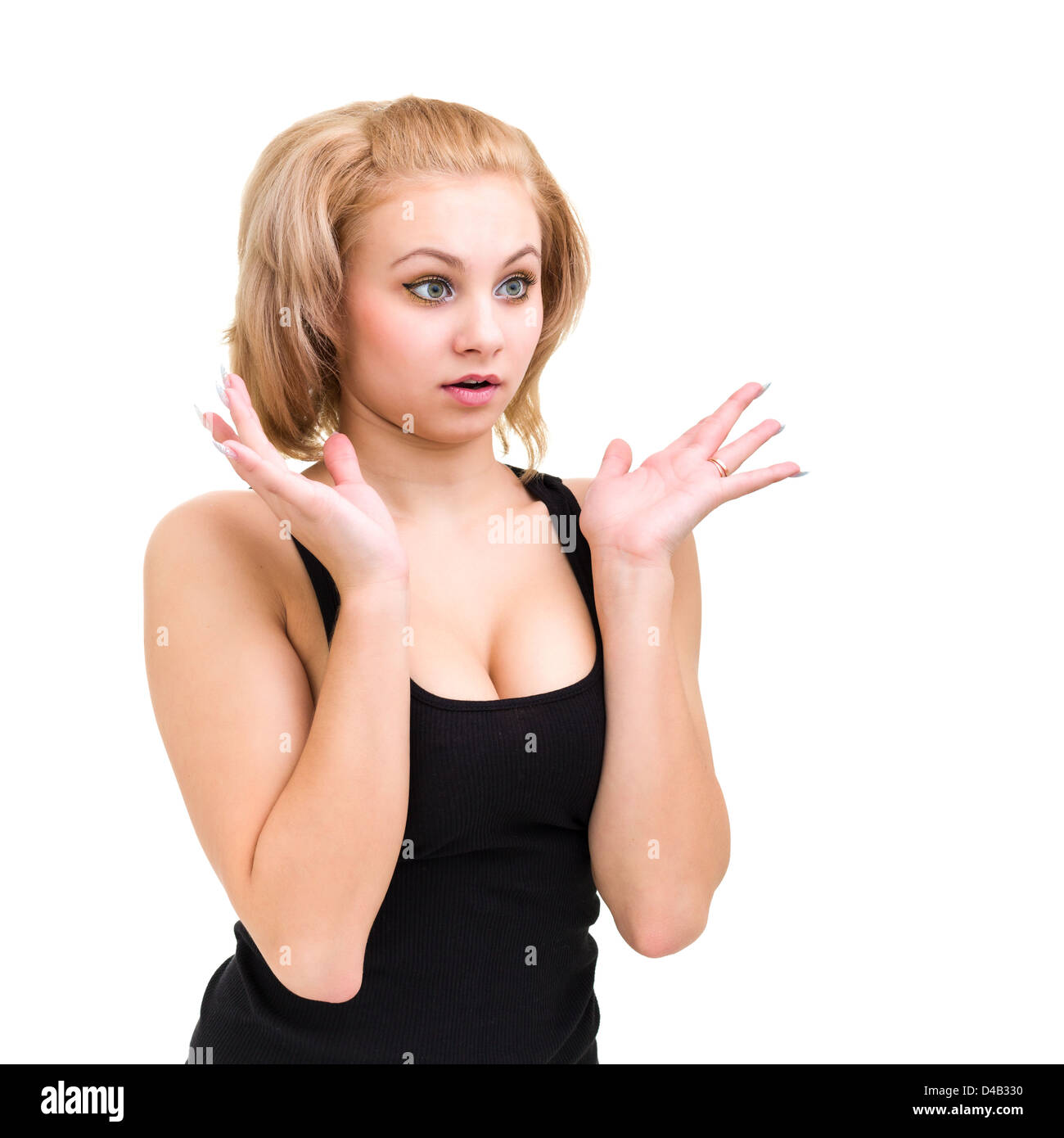 Surprised young woman Stock Photo - Alamy