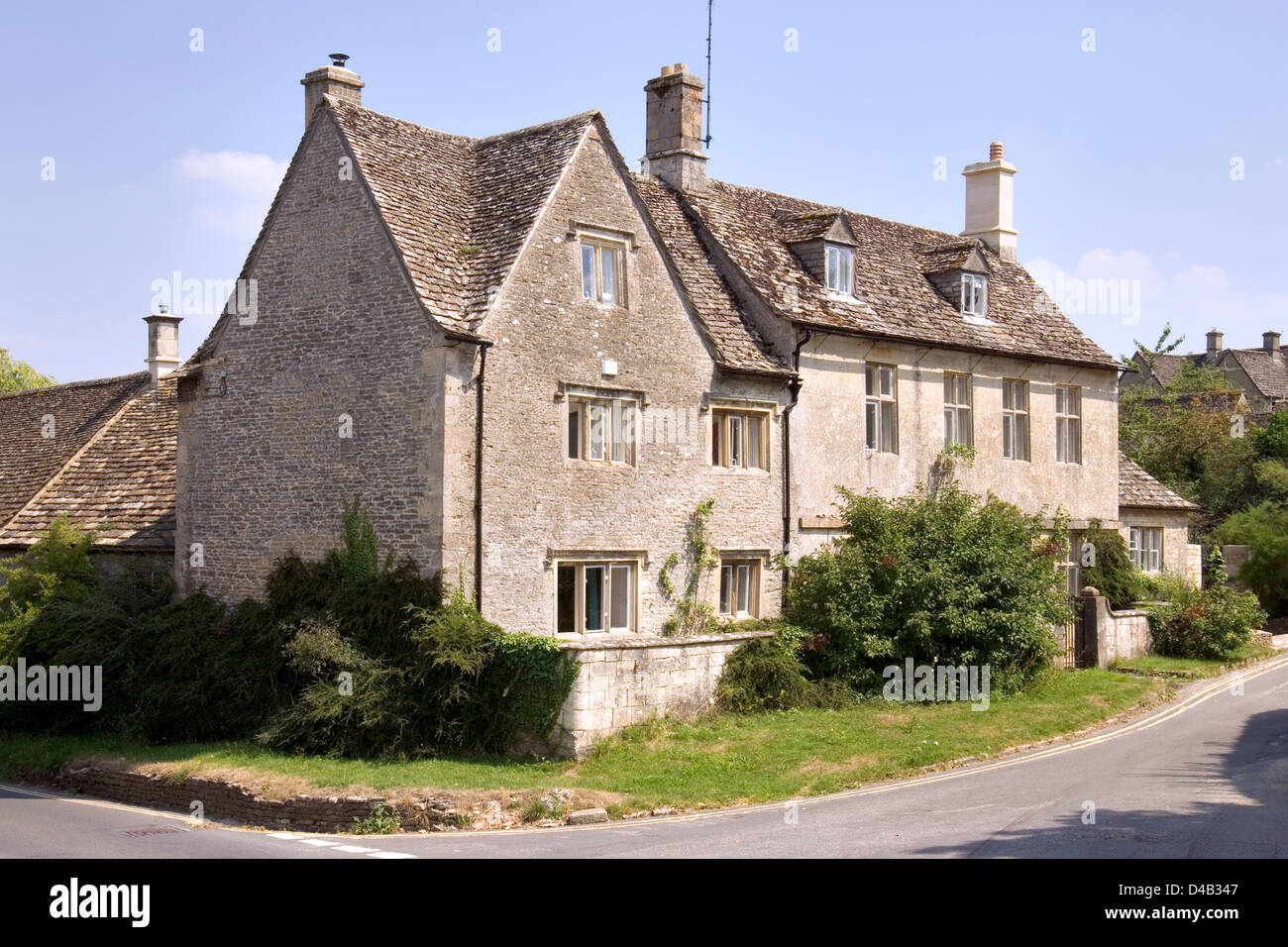 An impressive old manor house in Bibury, Gloucestershire, UK Stock