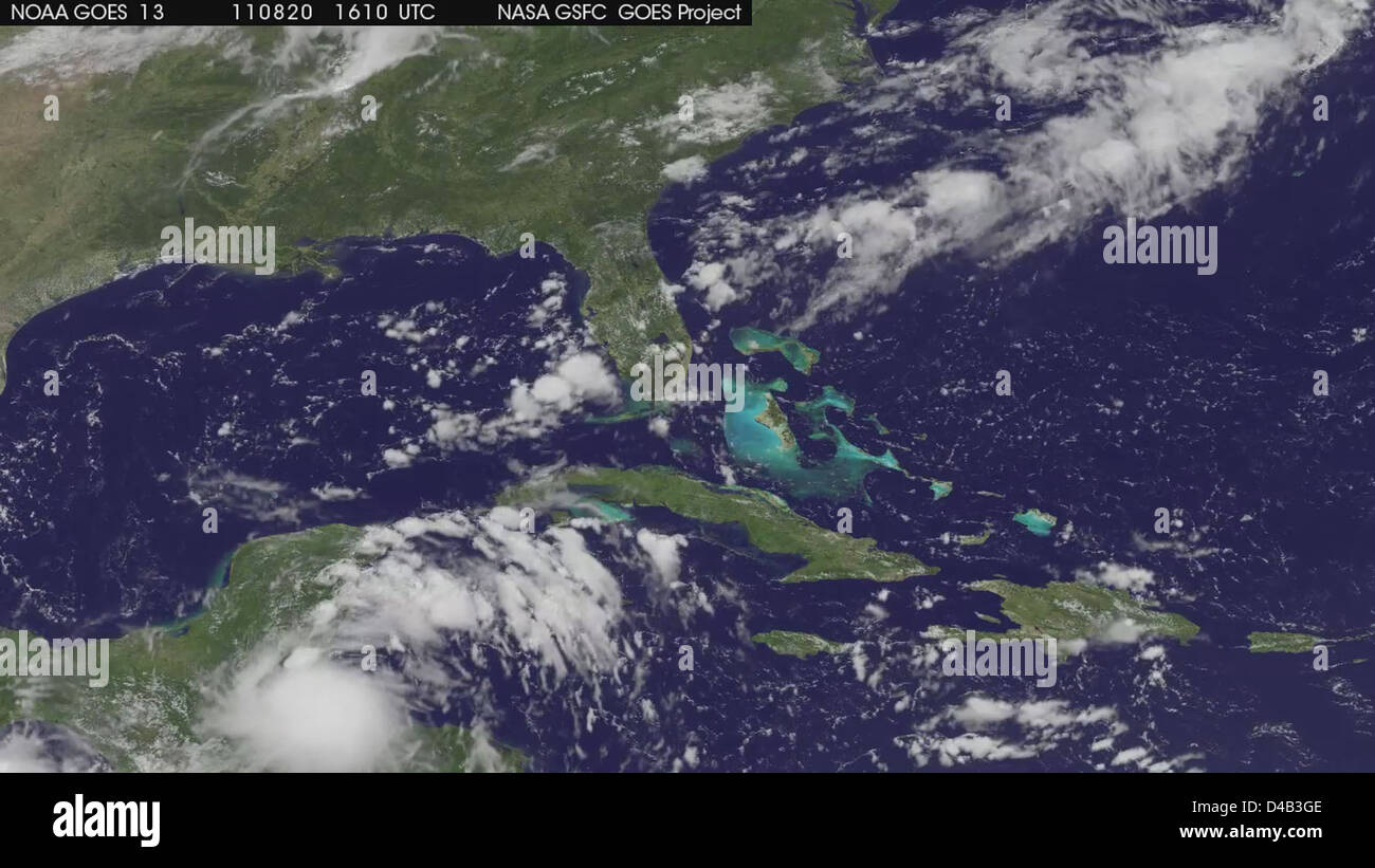 NASA Sees Heavy Rain in Hurricane Irene, Satellite Video Watches Her Growth [hd video] Stock Photo