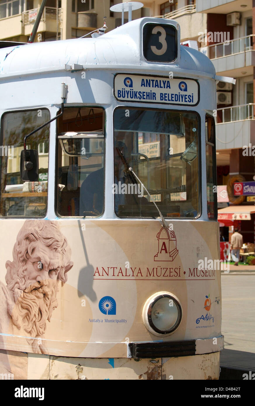 Old tram, Antalya, Turkey, Western Asia  Stock Photo