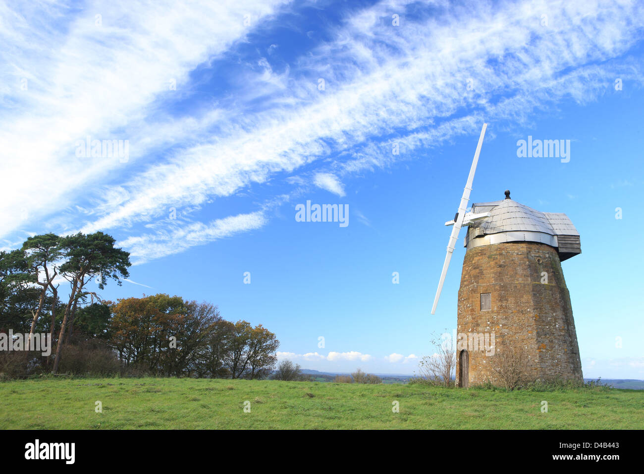 A disused Windmill on a hill outside the small village of Tysoe, in
