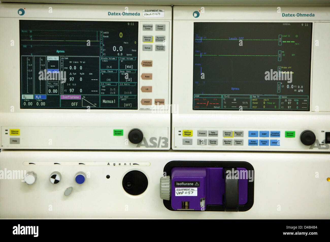Ventilator monitor in intensive care unit. UK Stock Photo - Alamy