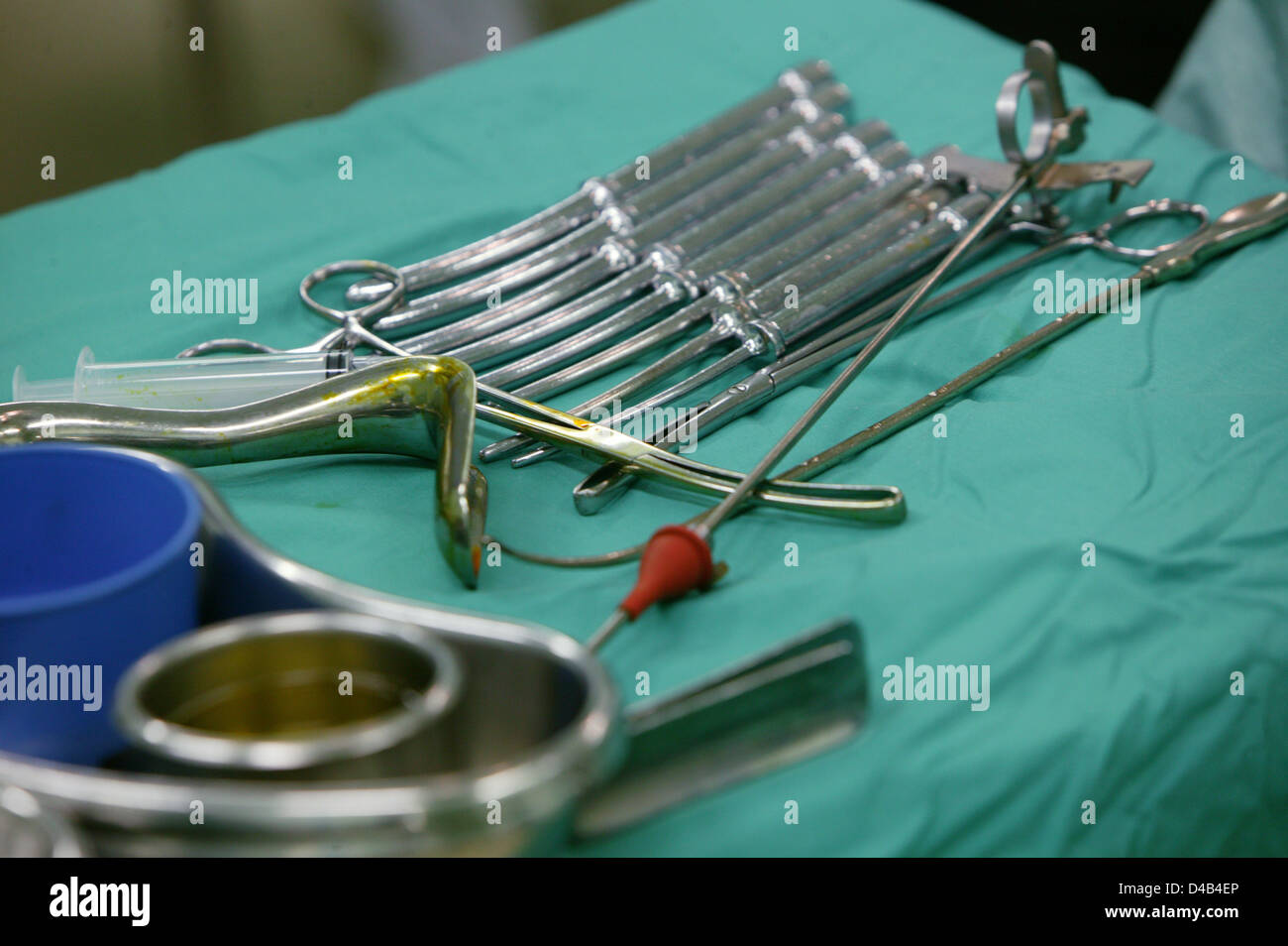 Surgical tools used during surgical operations, Closeup. UK Stock