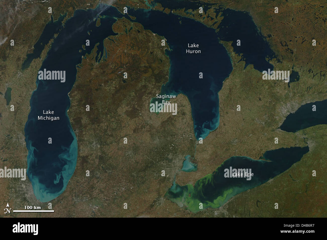 Sediment and Algae Color the Great Lakes Stock Photo Alamy