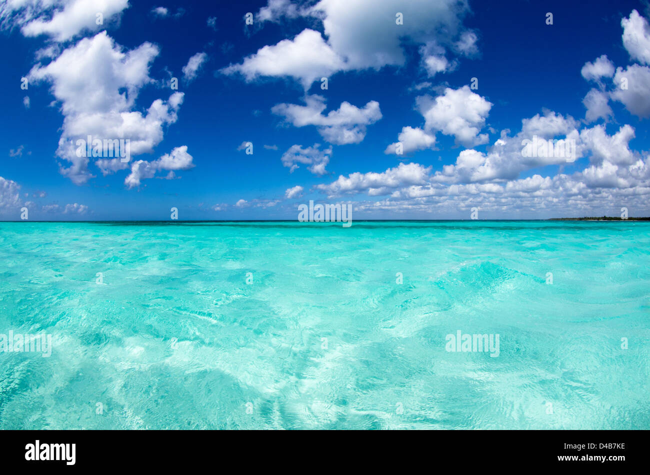 beautiful blue caribbean sea water Stock Photo