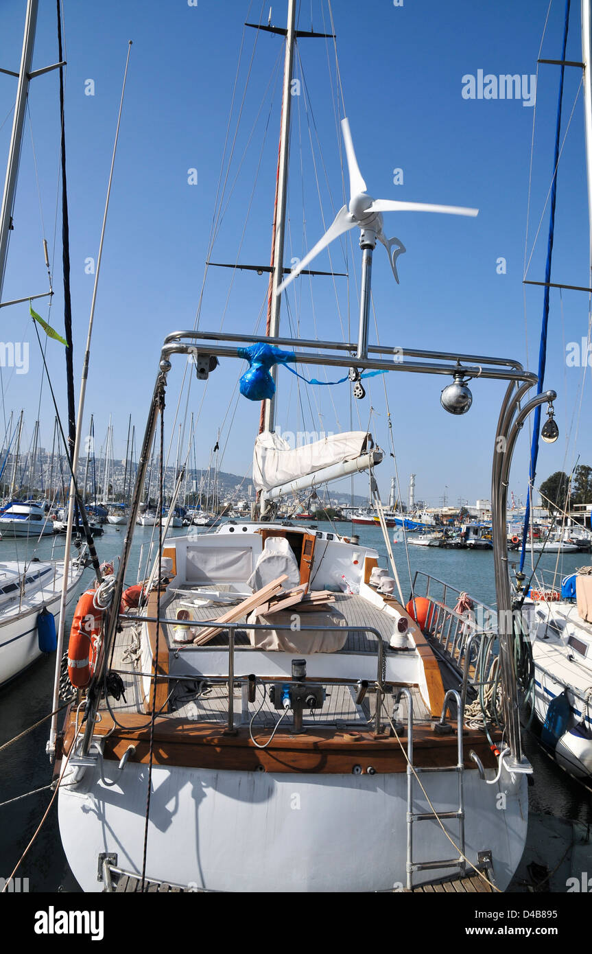 wind turbine on yacht