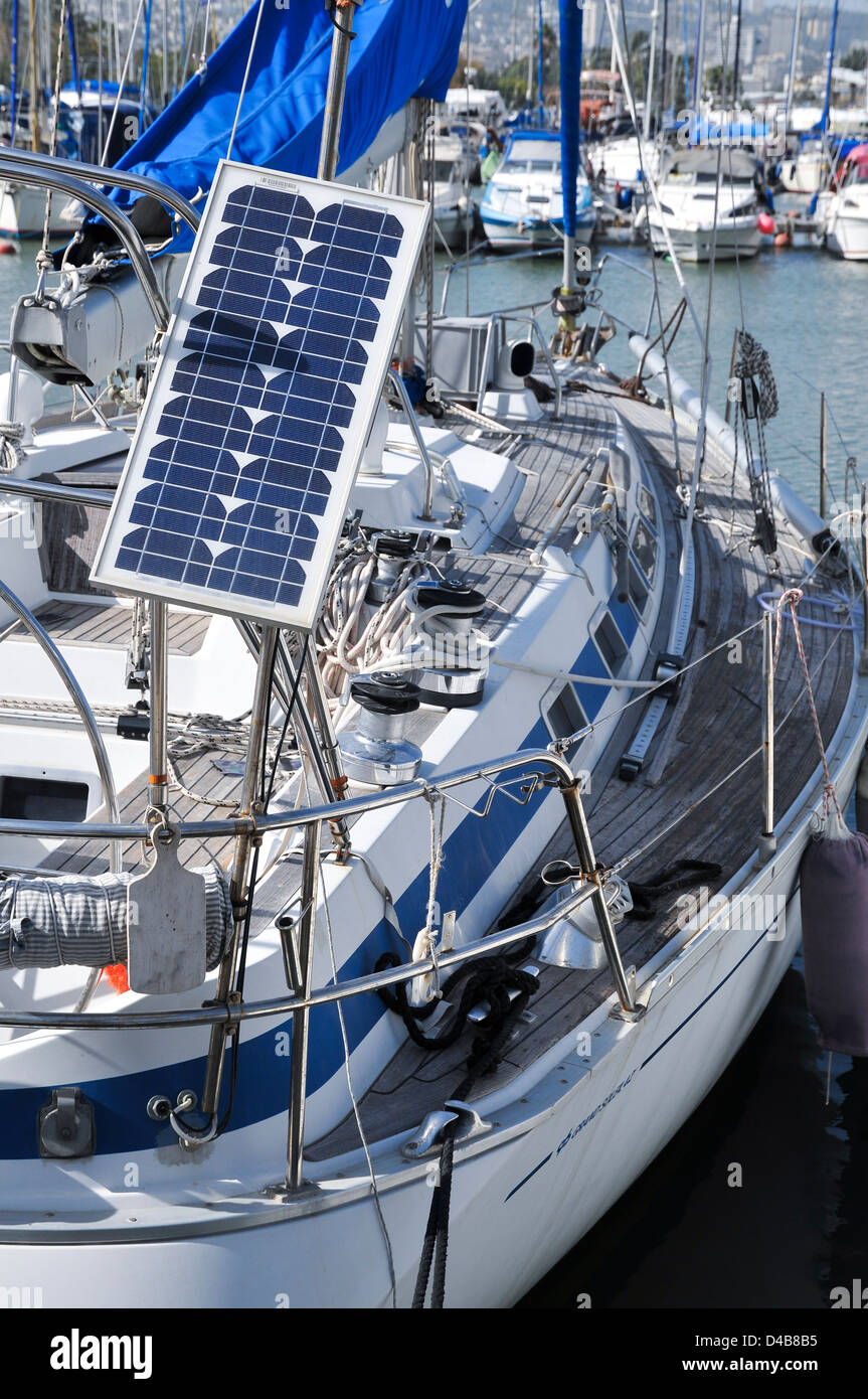 Solar panel on a yacht Stock Photo Alamy
