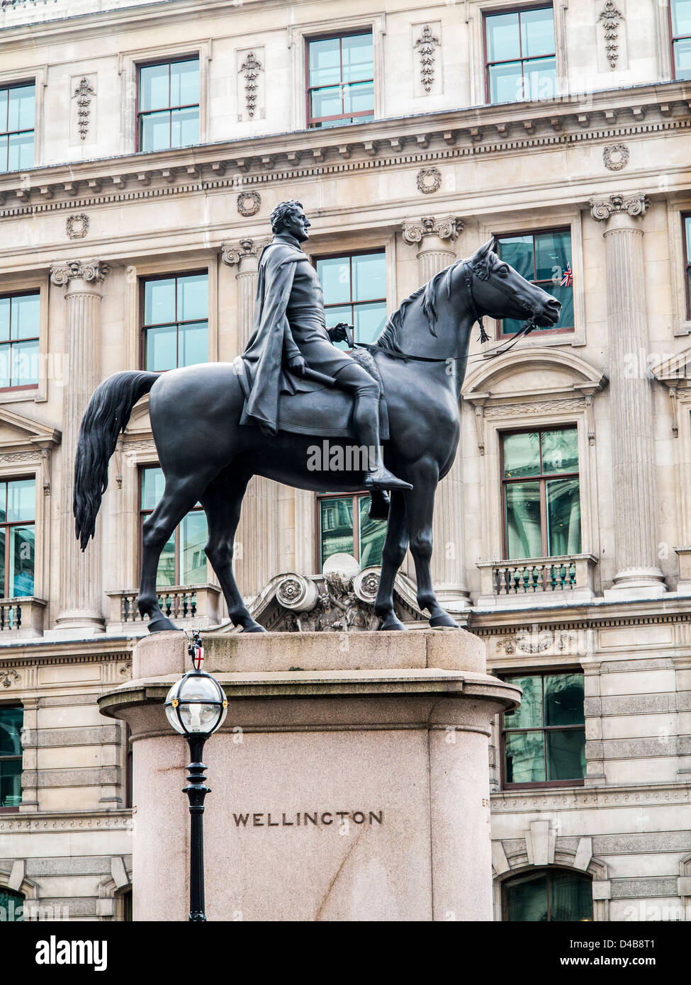Wellington Statue in the City of London, England. Stock Photo