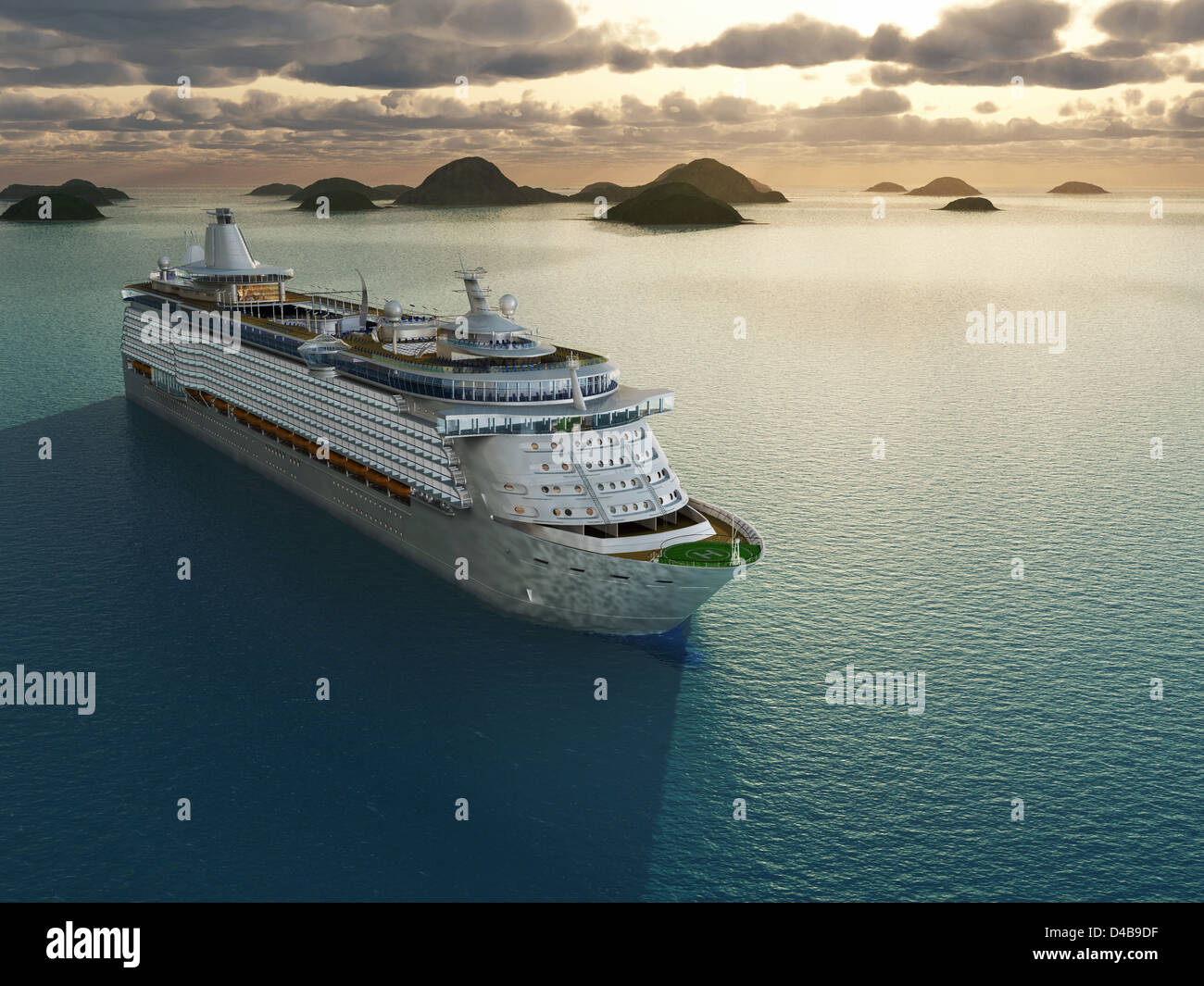 Cruise ship in the sea Stock Photo
