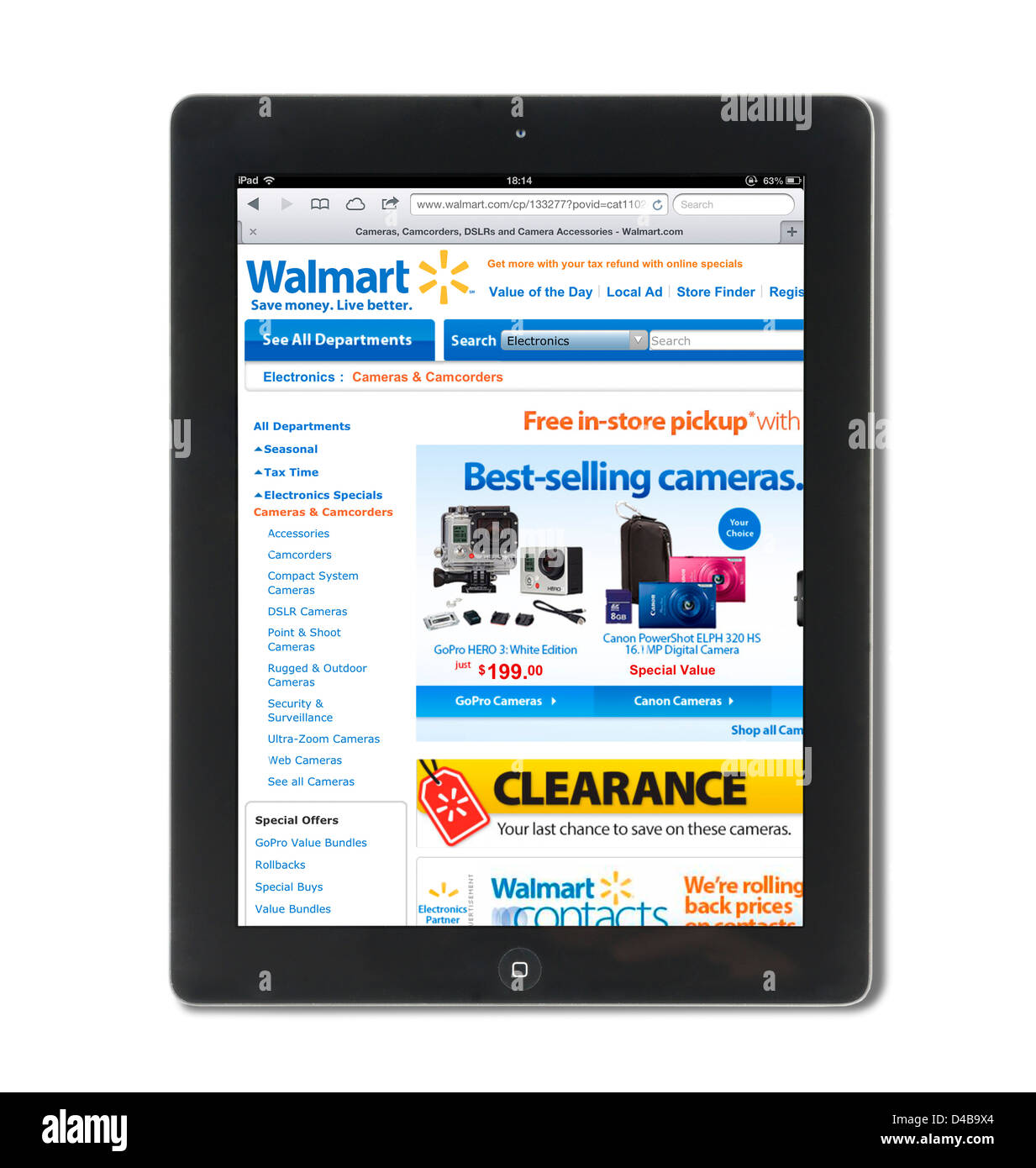 Shopping online on the Walmart.com website, USA Stock Photo