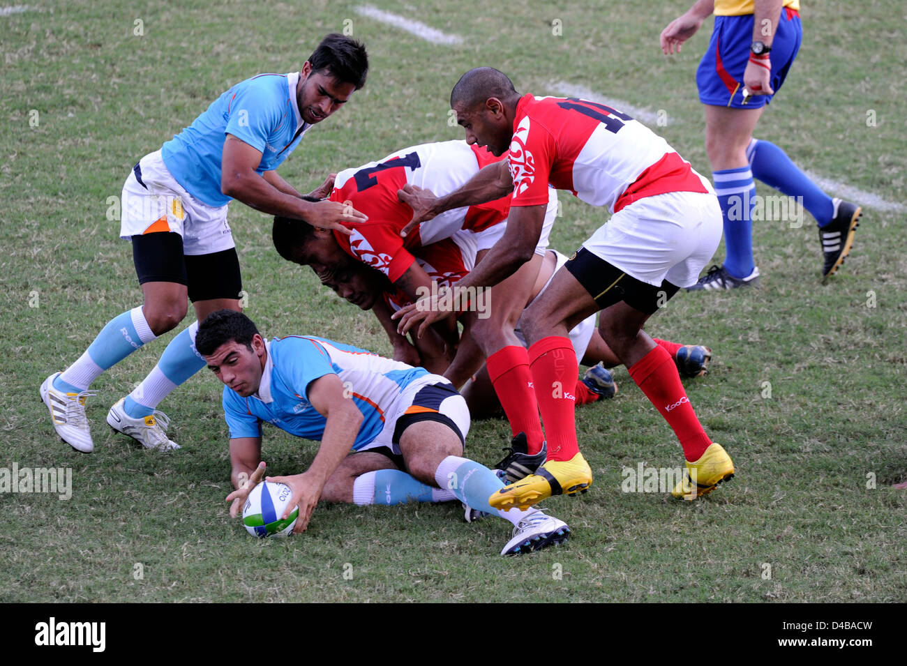 Rugby Sevens, Tonga v India Stock Photo