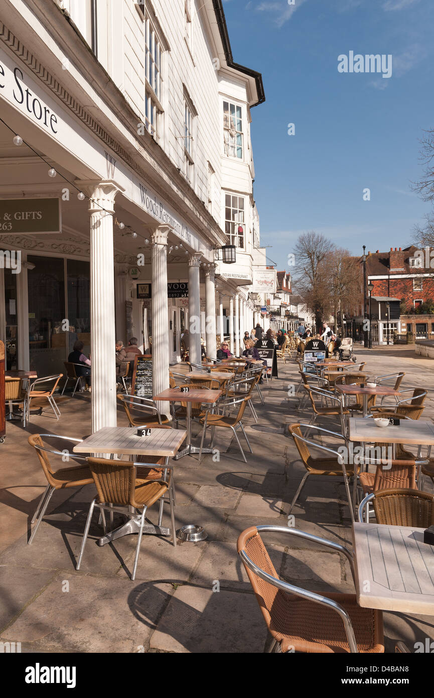 The Pantiles view of Royal Tunbridge Wells once the playground of gentry and royalty a spa resort on sunny morning Stock Photo