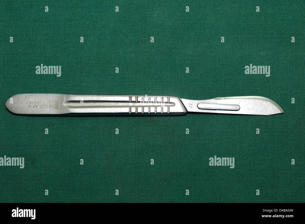 A No 4 surgical scalpel is a small but extremely sharp knife used for surgery and anatomical dissection Stock Photo