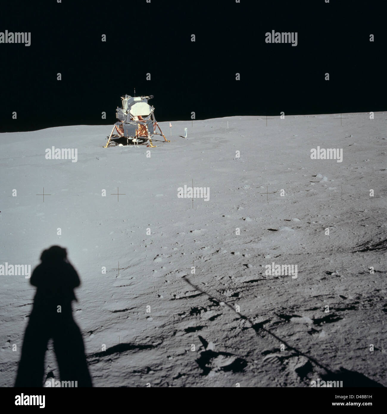 Apollo 11 Mission image - Lunar Module at Tranquility Base Stock Photo