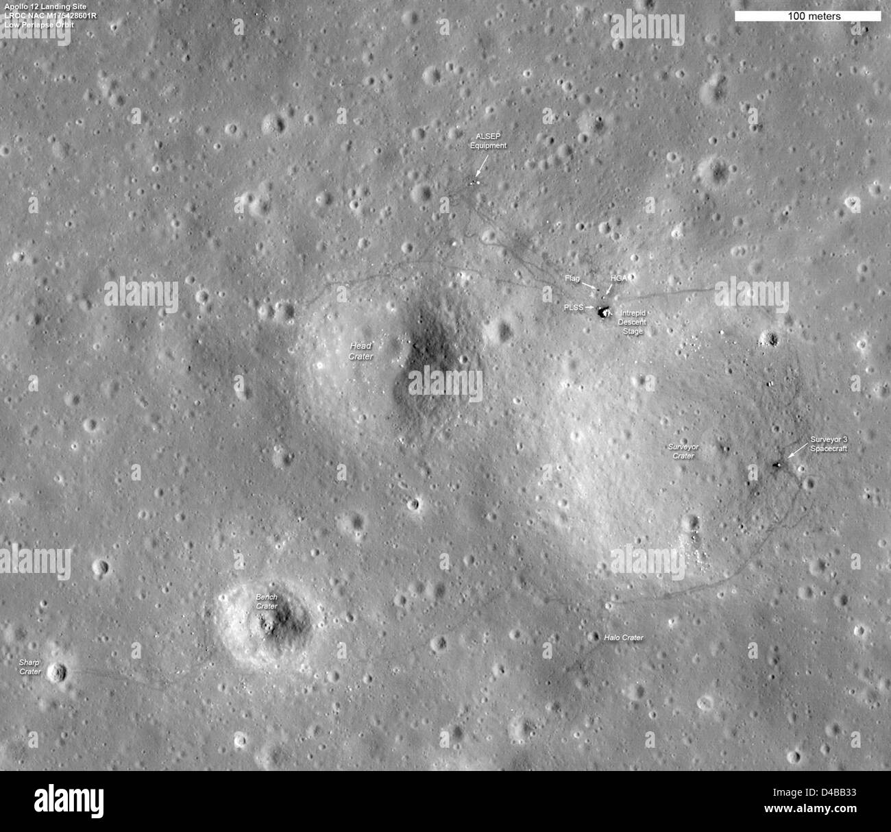 Apollo 12: Pinpoint Landing on the Ocean of Storms Stock Photo