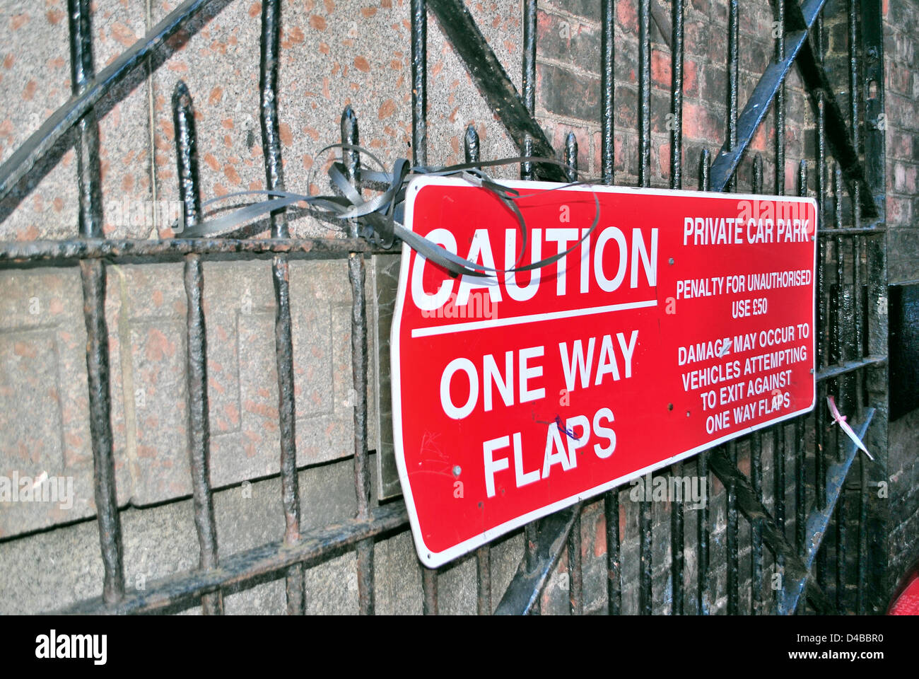 One way flaps street sign Stock Photo