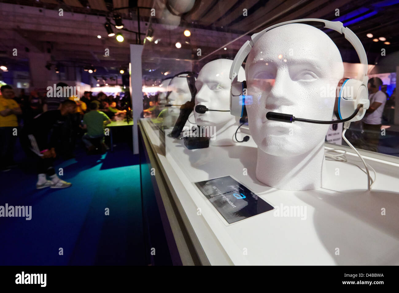 Computer game headsets for sale at the Eurogamer Expo in Earls Court London Stock Photo