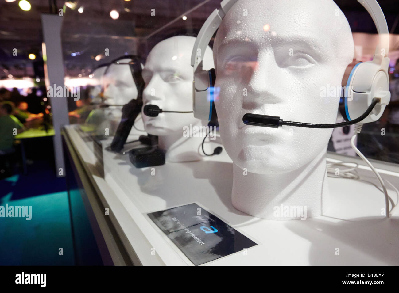 Computer game headsets for sale at the Eurogamer Expo in Earls Court London Stock Photo
