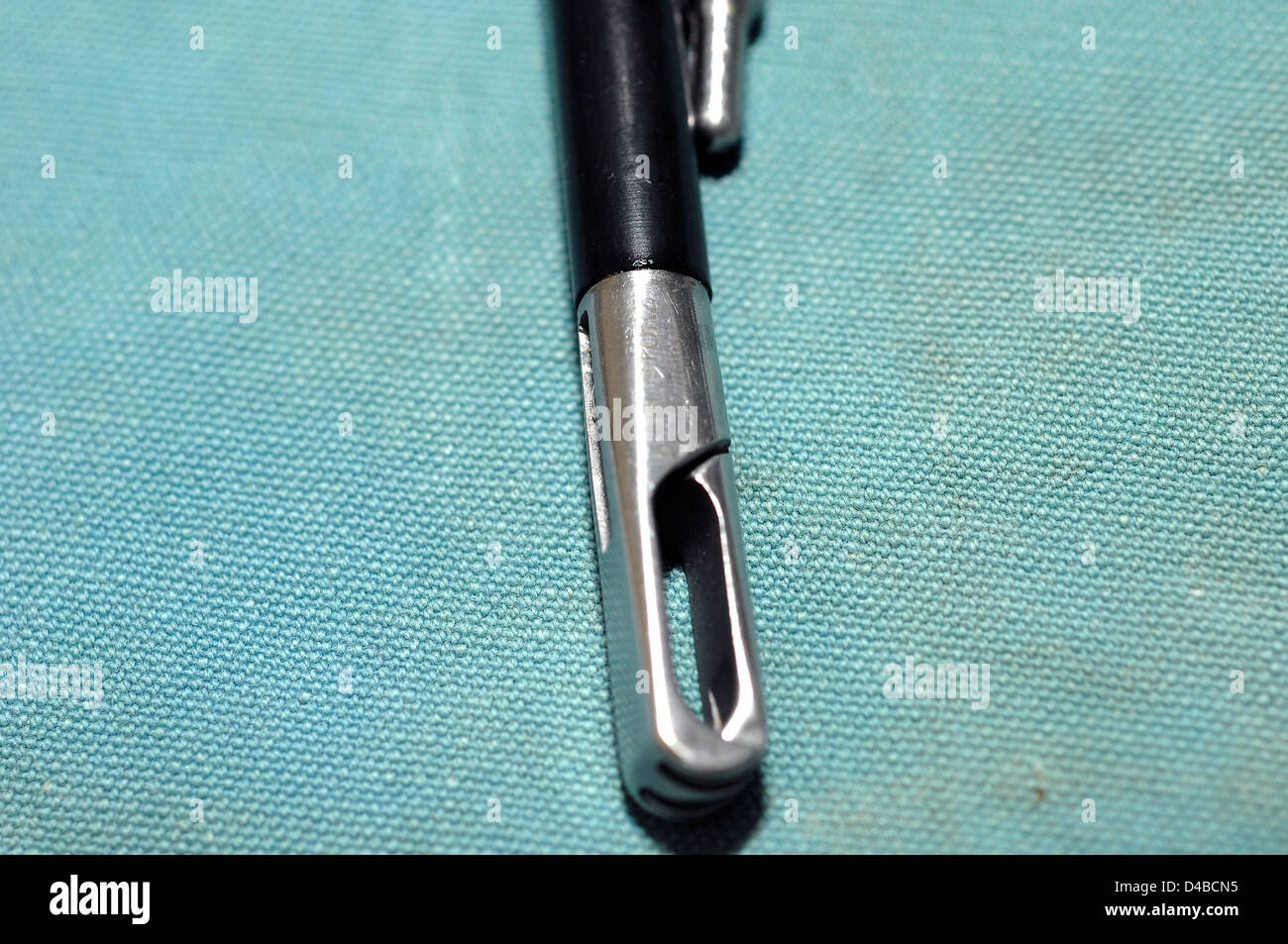Close-up view of specially designed tool used during laparoscopic treatment. Sudan, Africa. Stock Photo