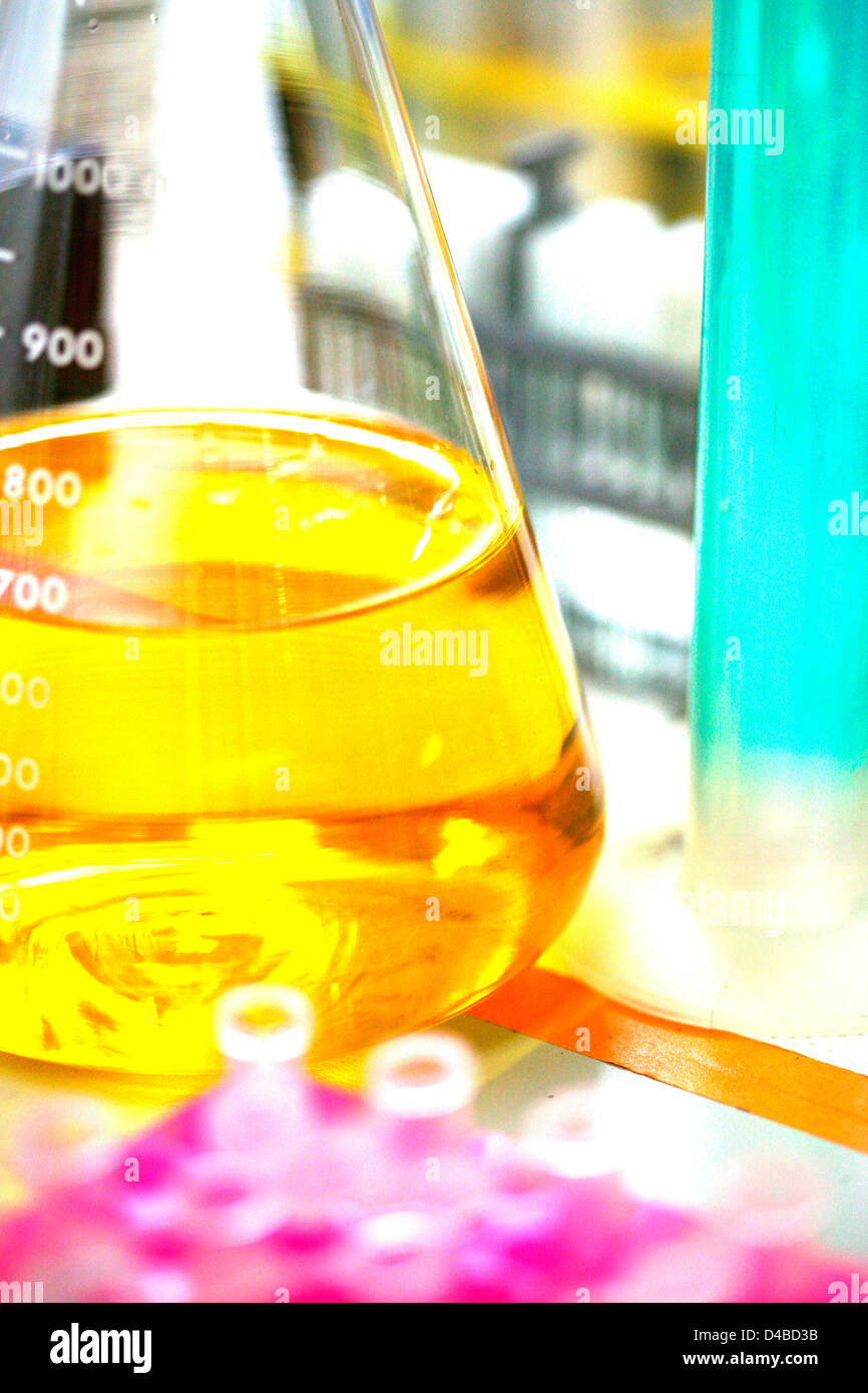 An impressionistic still life showing laboratory equipment. Stock Photo