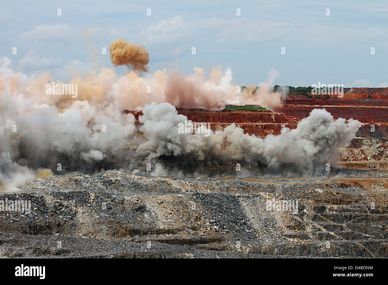 Blasting at Kansanshi open cast copper mine Kansanshi Mining PLC, a