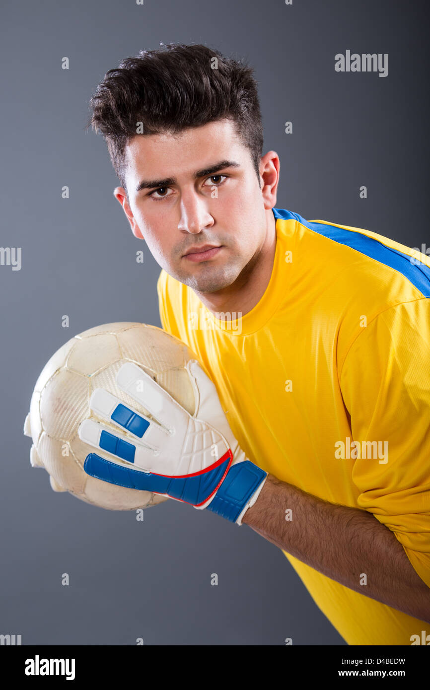 soccer or football goalkeeper on the field Stock Photo Alamy